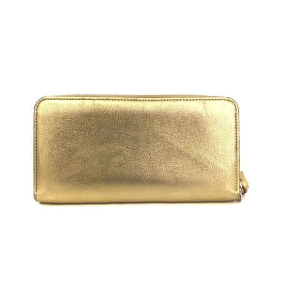 Gold Louis Vuitton LV Zippy Lockme Leather Zip Around Long Wallet - Picture 4 of 8